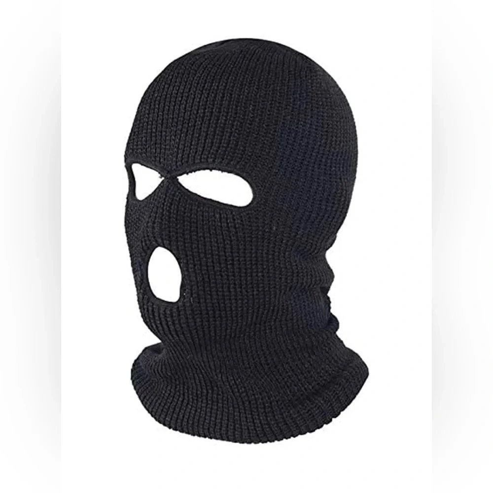 3 Hole Winter Knitted Ski Mask, Full Face Cover Warm Knit Balaclava for Adult.